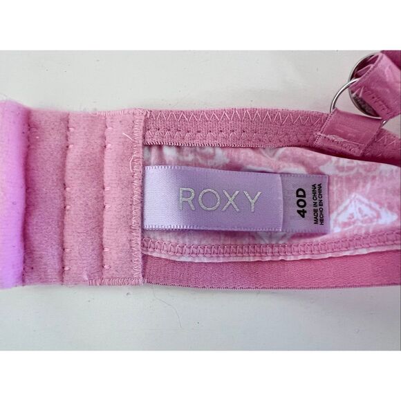 Roxy Uplifting Padded Pink All Over Roxy Print Bra Size 40D - Picture 3 of 4